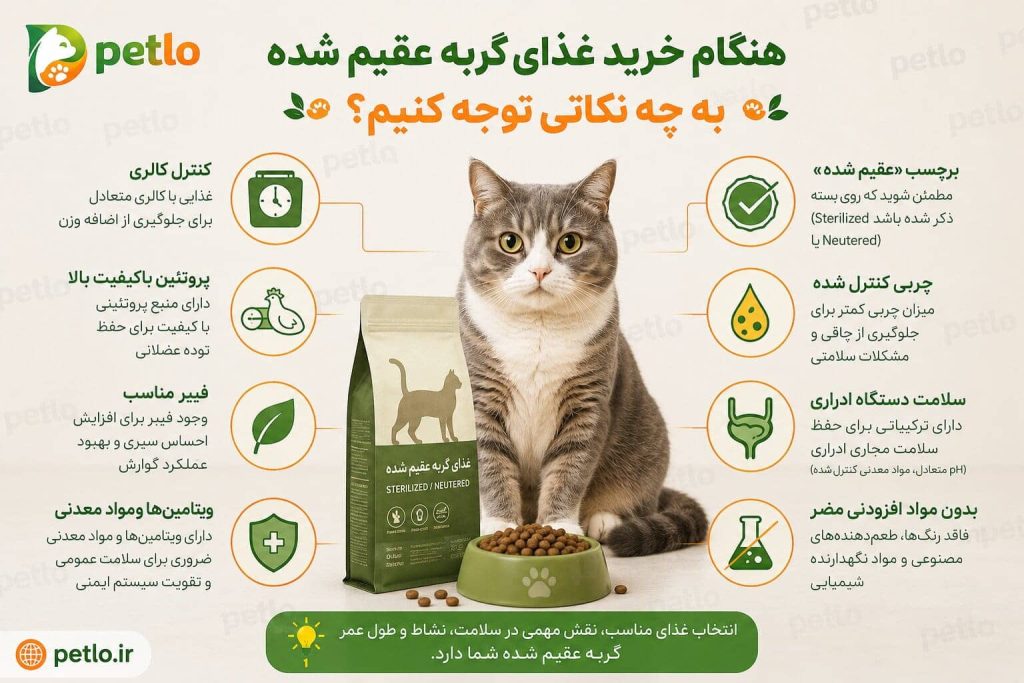 خرید غذای گربه عقیم شده
