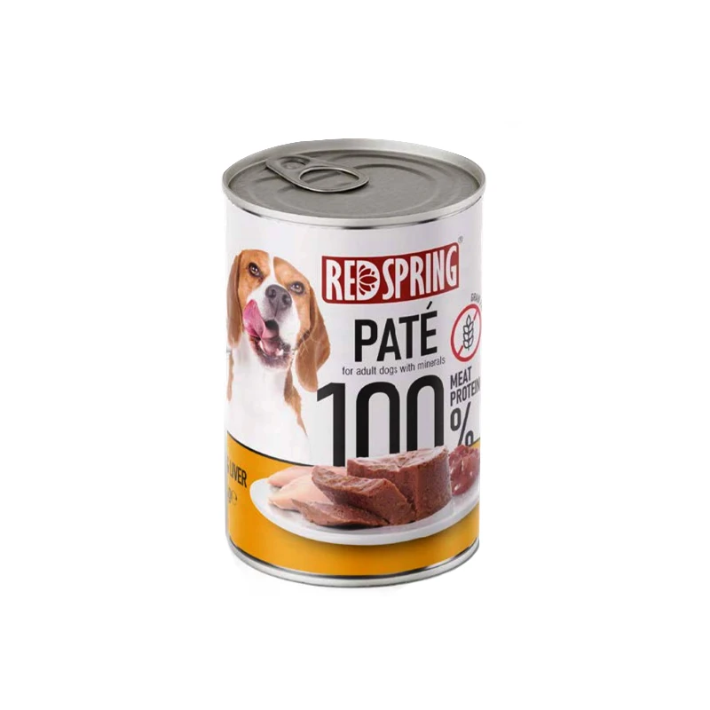 Red Spring Dog Chicken & Liver Pâté 400g کنسرو پته سگ رد اسپرینگ با طعم مرغ و جگر 400 گرم - تصویر 1